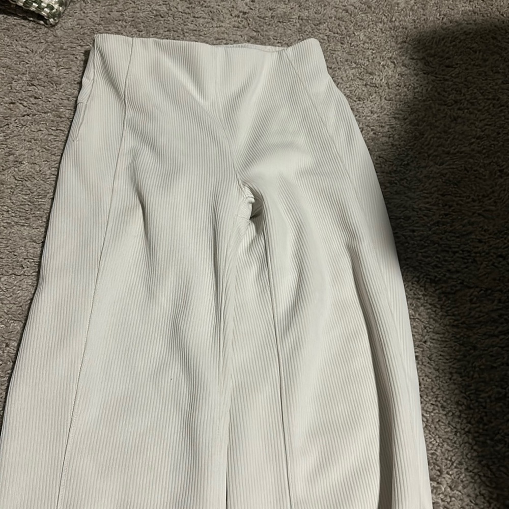 Ribbed softstreme flare zip pants